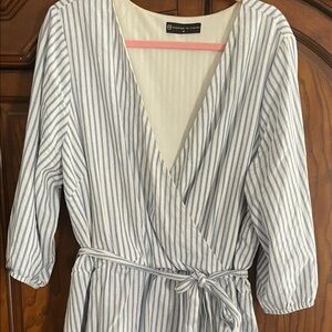 Pinstripe wrap ruffle dress 3x Fashion to Figure